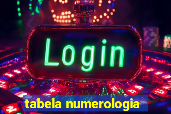 tabela numerologia