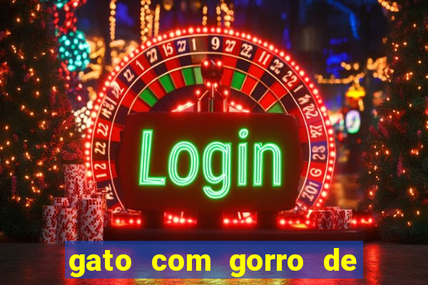gato com gorro de natal meme